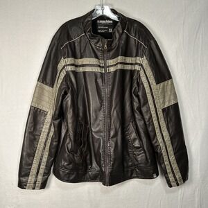 Vintage Machine "Push The Limit" Imitation Leather Motorcycle jacket Men's XL